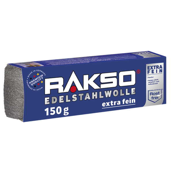 Rakso Edelstahlwolle extra fein 150 Gramm zum Reinigen, Schleifen und Polieren.