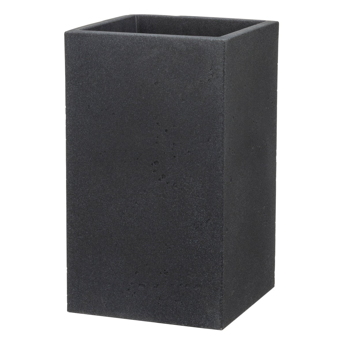 Scheurich C-Cube High 48, Hochgefäß/Blumentopf/Pflanzkübel, quadratisch,  aus Kunststoff Farbe: Stony Black, 28 cm Durchmesser, 47,7 cm hoch, 11 l Vol.