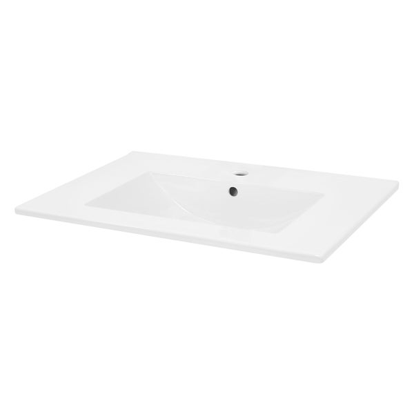 ECD Germany Waschbecken Waschtisch 710 x 465 x 175 mm Keramik Weiß Einbaubecken Einbauwaschbecken Waschschale Handwaschbecken Einbauwaschtisch Aufsatzwaschbecken Spülbecken Wasserfall Waschschüssel