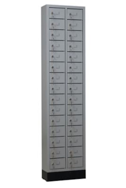PROREGAL Schließfachschrank Quail 30 Fächer HxBxT 185 x 46 x 20 cm Grau