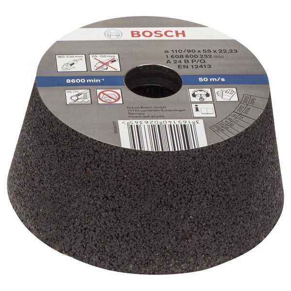 Dronco Topfscheibe 110/90 X 55 X 22,23 Mm – Keramisch, Grobkörnig – Für Metall-Flächenschliff & Hohe Abtragsleistung