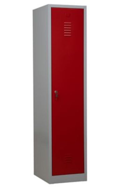 PROREGAL Garderobenspind Camel 1-Fach HxBxT 180 x 41 x 50 cm Zylinderschloss Grau-Rot