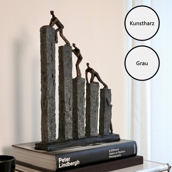 Skulptur GILDE Dekoration Höhe 43cm Breite 31cm bronzefarben, grau Kunstharz