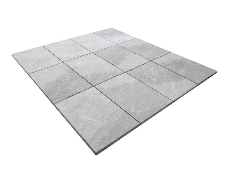 Wohnrausch Marmor Terrassenplatten MIRA GREY 61 x 40,6 x 3 cm, sandgestrahlt, hellgrau