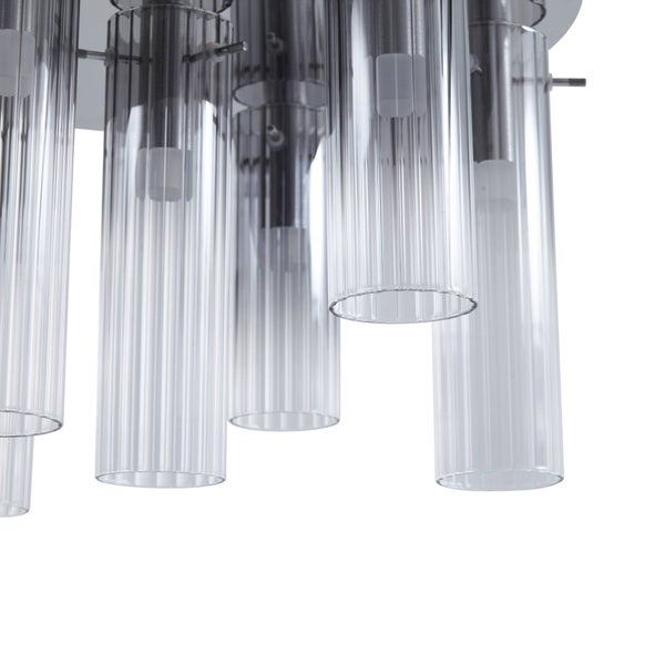 Lucande LED Deckenleuchte Korvitha dimmbar (Modern) in Alu aus Glas (5 flammig, ) - Lampe Deckenlampe Wohnzimmerleuchte