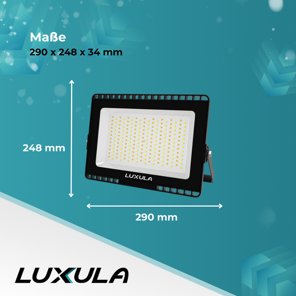 LUXULA 4er-Set LED-Strahler CCT LED Fluter Flutlichtstrahler Kaltweiß bis Warmweiß Außenstrahler 100W 10000lm IP65
