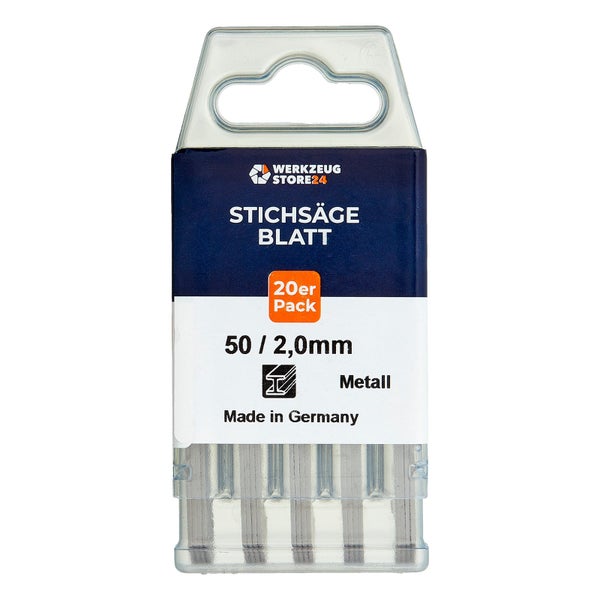 Stichsägeblatt 50/2,0 mm, 20er Packung für Metall, hergestellt in Deutschland