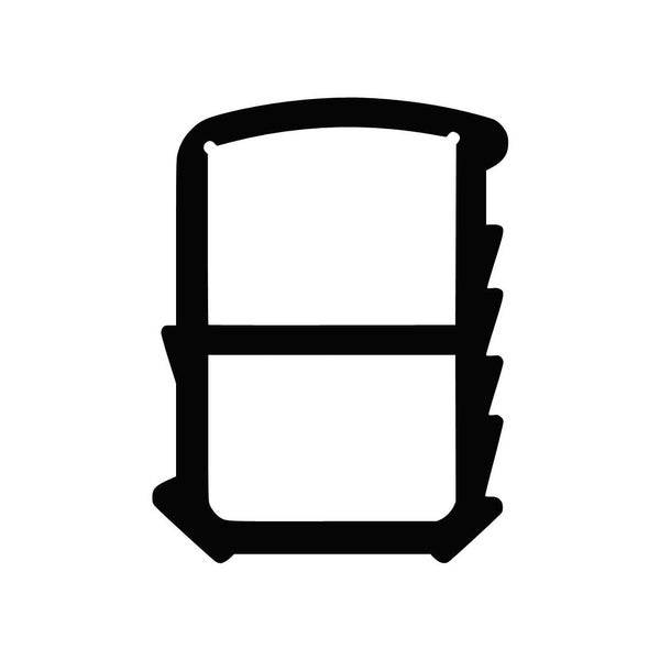 Querschnitt eines Dichtungsprofils für Fenster und Türen.