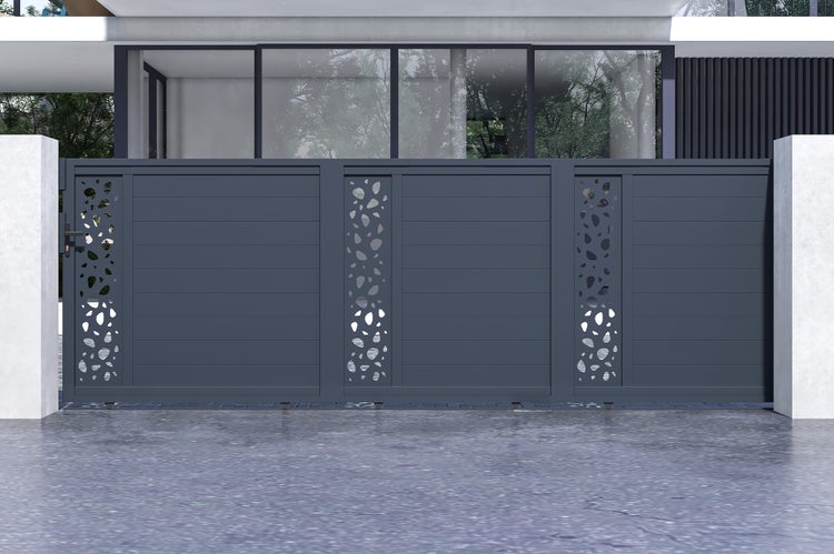 Schiebetor 5m SUNNY H.160 graues Aluminium