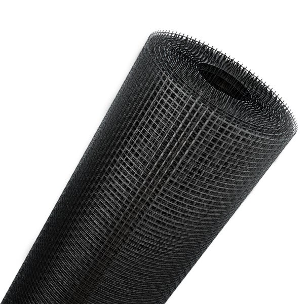 Rolle schwarzes Drahtgitter mit quadratischen Maschen.