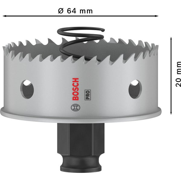 Bosch Pro Lochsäge mit 64 Millimeter Durchmesser und 20 Millimeter Schnitttiefe
