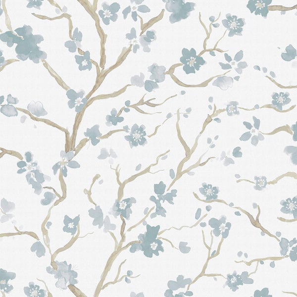 Tapete mit Blumenmuster und Zweigen