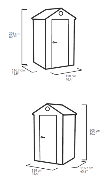 Keter Darwin 44 Gartenhaus - 118x116,7x205cm - Einzeltür - Grün
