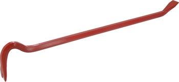 Kuhfuß aus Stahl mit gebogenem Ende und Nagelklaue zum Hebeln und Stemmen.