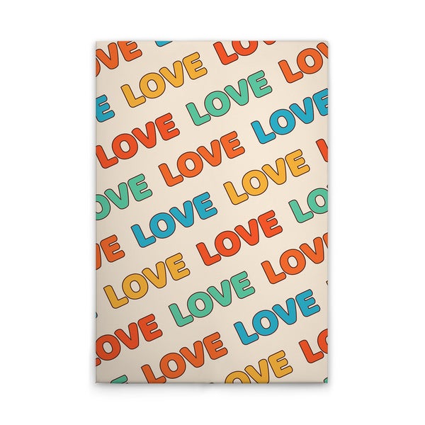 Poster mit dem Wort Liebe in verschiedenen Farben