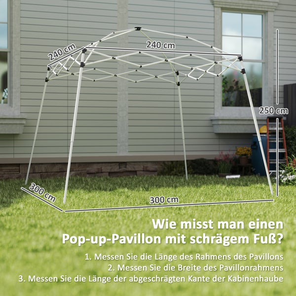 Outsunny Ersatzdach für Pavillon 3x3 m, Wasserabweisend stabil Winterfest Pavillondach für Faltpavillon Sturmfest Partyzelt Ersatzbezug Abdeckung mit Einzeldach Baldachin für Gartenpavillon Kaffee