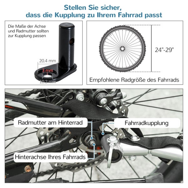 PawHut Fahrradanhänger, 155L x 83B x 108H cm, 600D Oxford, Stahl, Blau+Grau