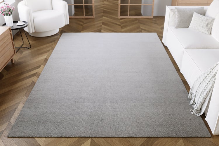 Kelim Teppich Grau aus Wolle Perpignan Green Looop 200x290 cm