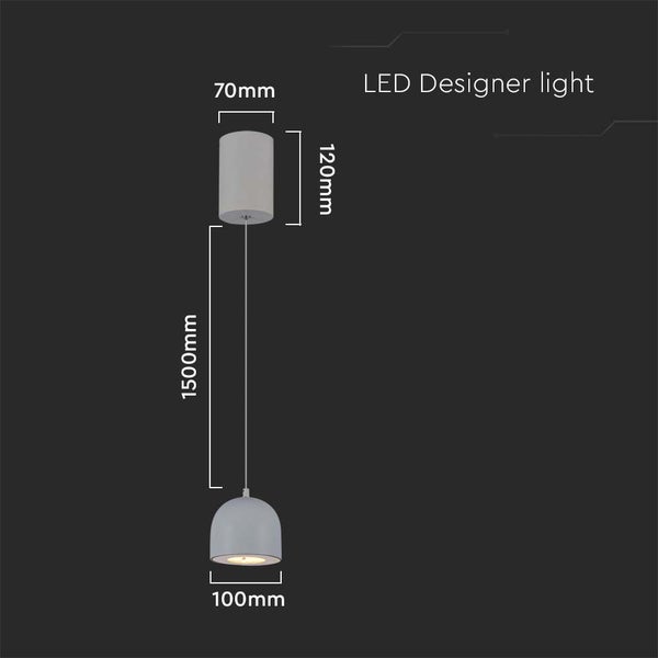 LED-Designerleuchte mit Maßangaben