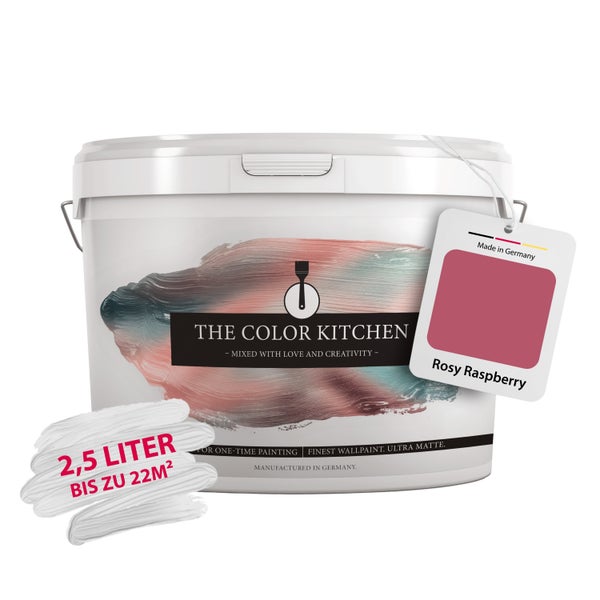 The Color Kitchen Wandfarbe Rosy Raspberry ultra matt 2,5 Liter für bis zu 22 Quadratmeter.