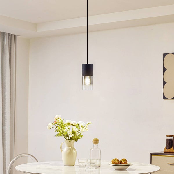 Lindby Pendelleuchte Svante (Modern) in Alu aus Glas (1 flammig, E27) - Hängelampe Esstischlampe Hängeleuchte Wohnzimmerleuchte