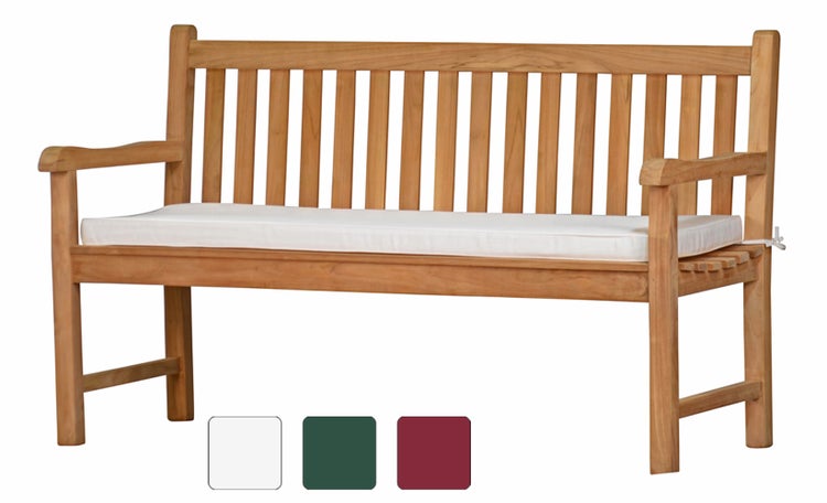 Auflage Gartenbank Bankauflage 120 x 47 cm weiß 100% strapazierfähiges Polyester