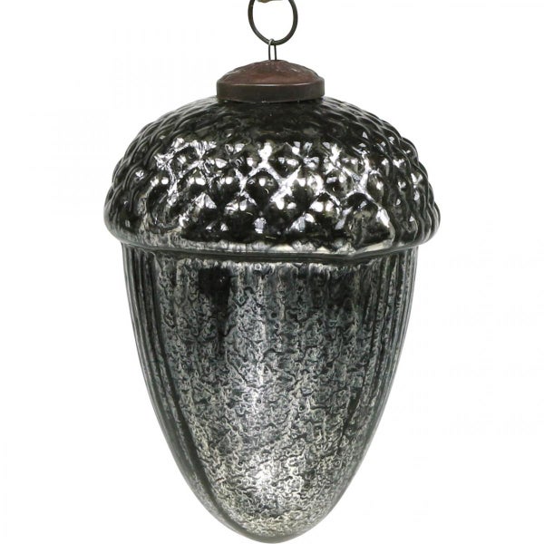 Eichelförmiger Christbaumanhänger aus Glas