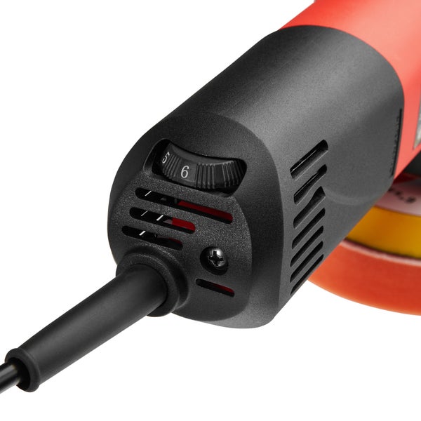 5-teiliges Exzenter Poliermaschinen-Set tectake  inklusive 2 Ersatzkohlen und Transportkoffer 710 W rot