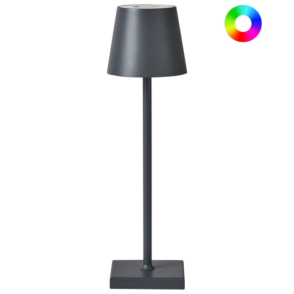 Kabellose LED Tischlampe VALIRA Metall Dunkelgrau