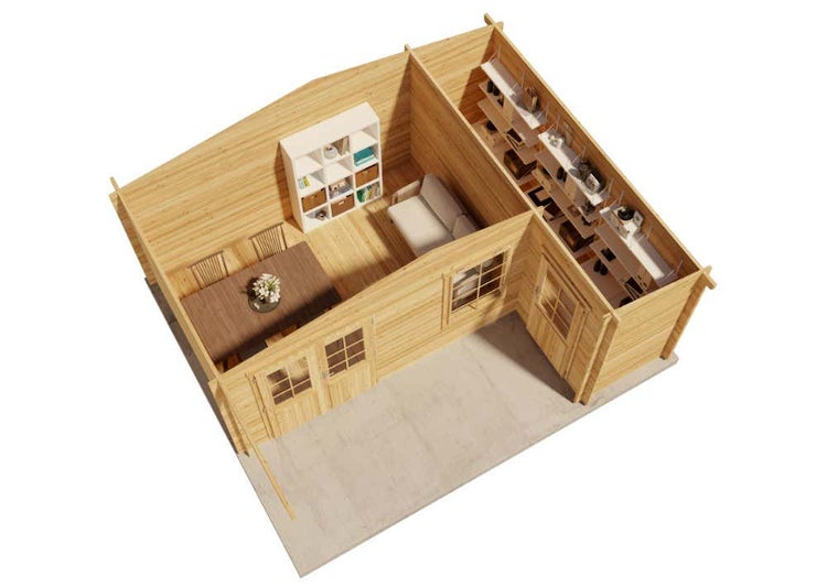 Alpholz Gartenhaus Nordkapp-40 A aus Massiv-holz, Gerätehaus mit 40 mm Wandstärke, Garten Holzhaus inklusive Montagematerial, Geräteschuppen Größe: 538 x 448 cm, Satteldach
