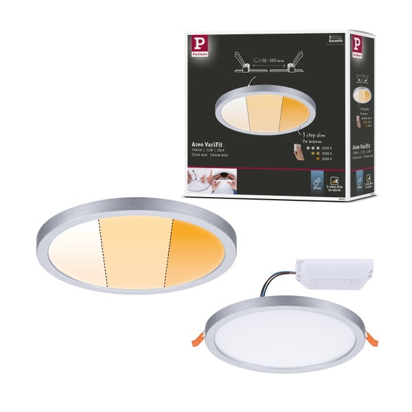 Set aus drei Gartenstrahlern mit Erdspieß, GU10 Fassung, 3,5 Watt, 3000 Kelvin, IP65 und IP44 Schutzart, aus Edelstahl.