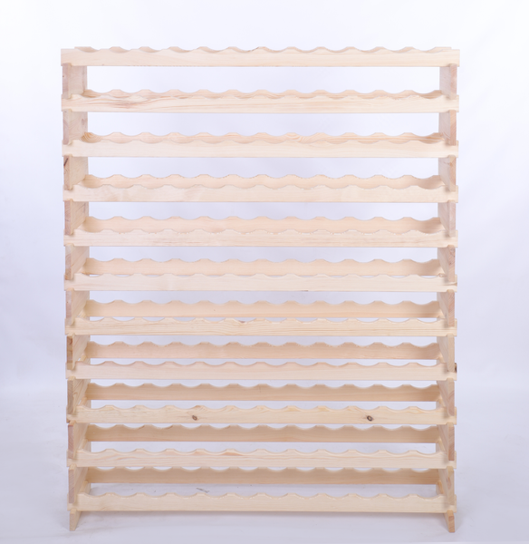 Weinregal VINOTECA FLEX PRO HxBxT 149x123x28cm 132 Flaschen auf 11 Ebenen Massives Kiefernholz Natur unbehandelt
