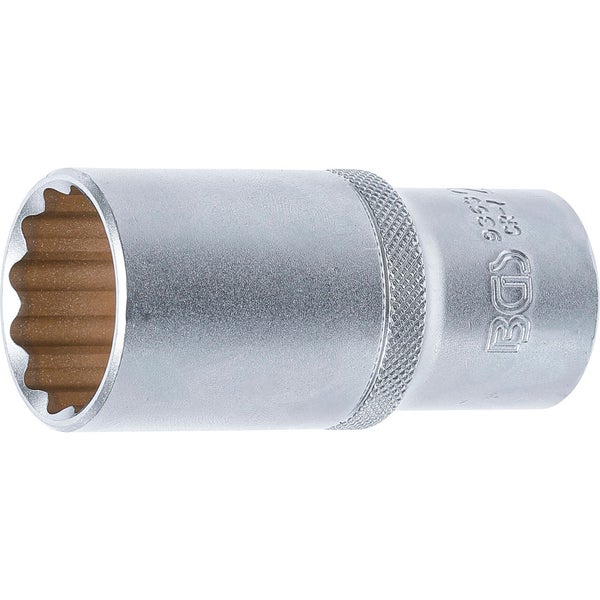 BGS Steckschlüssel-Einsatz Zwölfkant tief Antrieb Innenvierkant 12,5 mm (1/2) SW 27 mm - 9363
