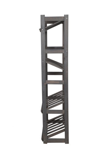 PROREGAL Getränkekistenregal SPREEWALD HxBxT 163x70x33cm 4 Ebenen Massives Kiefernholz Grau geölt