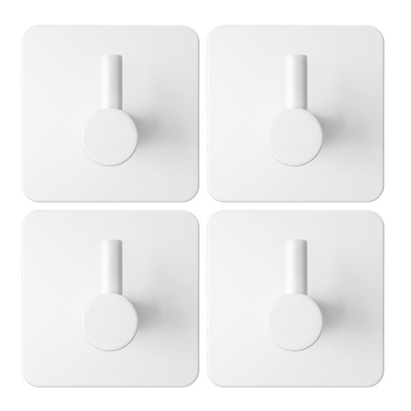 EAVY Handtuchhaken Edelstahl Weiß Selbstklebend 4er Pack