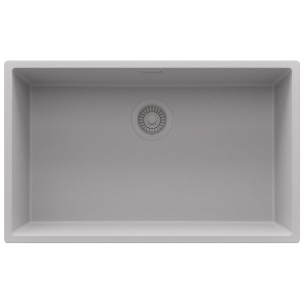 Spülbecken aus Steinmaterial mit Ablaufgarnitur