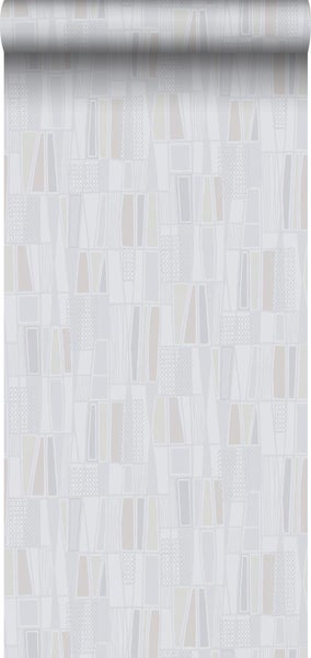 Borastapeter Tapete geometrisches Motiv Grau und Beige - 53 cm x 10.05 m - 660038
