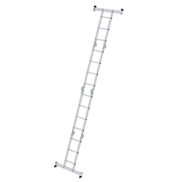 PROREGAL Vielzweckleiter 4-Teilig mit Traverse 2 x 3 & 2 x 4 Sprossen