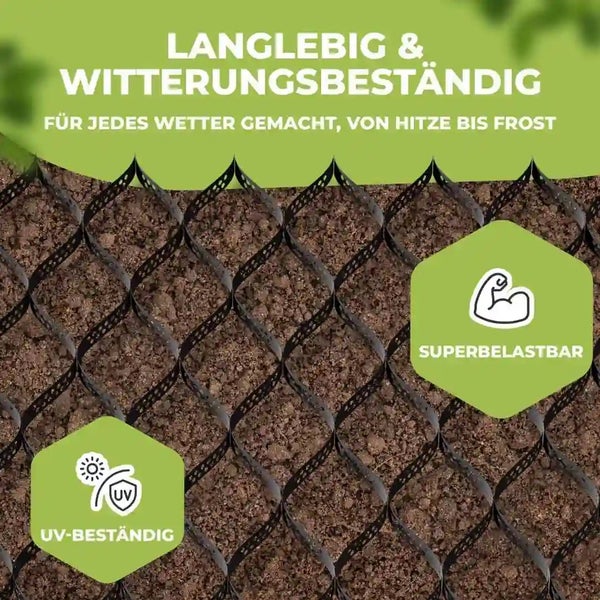 Bodengitter zur Bodenbefestigung mit Witterungsbeständigkeit, UV-Beständigkeit und hoher Belastbarkeit für Garten und Auffahrt