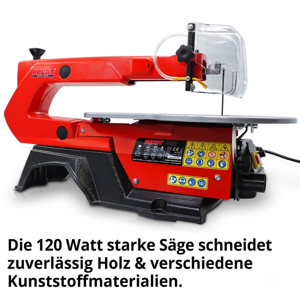 Rote Dekupiersäge von Hecht für Holzarbeiten