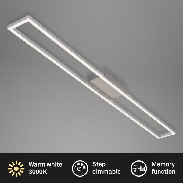 LED Deckenleuchte Wandleuchte Dimmbar Memoryfunktion 20W alu Metall Briloner