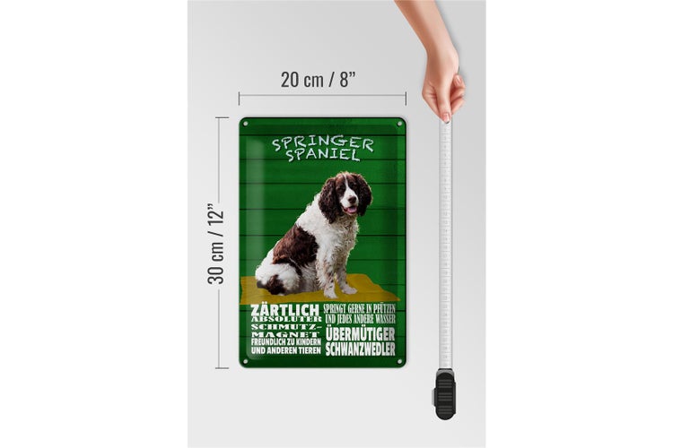 Blechschild Spruch 20x30cm Springer Spaniel Hund zärtlich