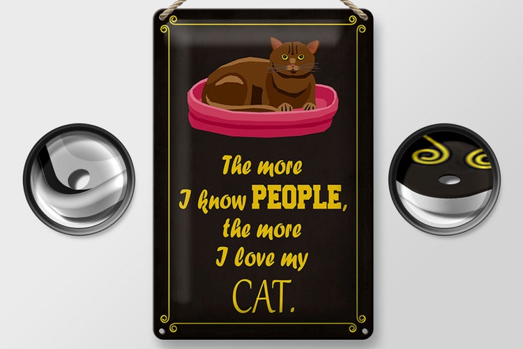 Blechschild Spruch 20x30cm Katze  i love my CAT Geschenk