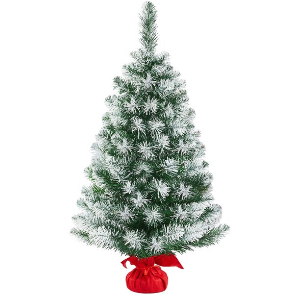 Yaheetech 90 cm Weihnachtsbaum mit Schnee , Grün
