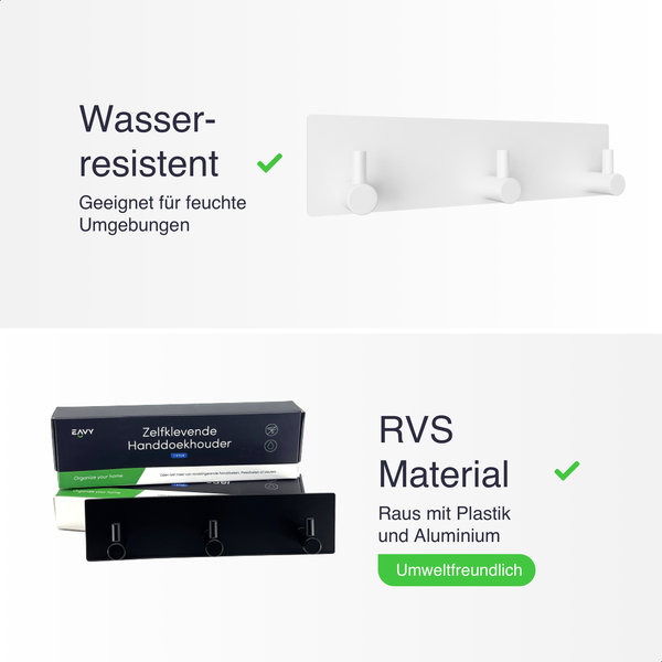 EAVY Hakenleiste Edelstahl Weiß Selbstklebend