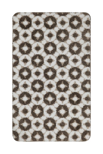 Badteppich Weiß Beige Braun J&J WECONhome Basics 55x65 cm