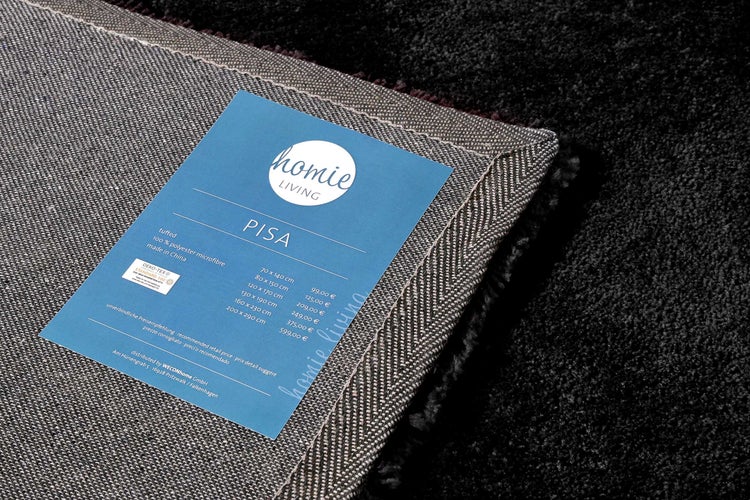 Teppich Schwarz Hochflor Pisa Homie Living 130x190 cm