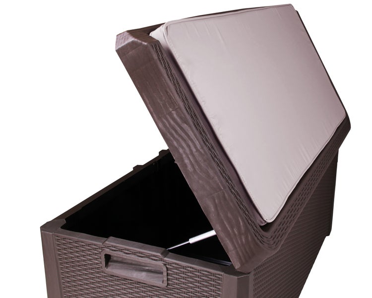 Ondis24 Kissenbox Auflagenbox Santo Plus mit Sitzkissen 560 L braun, Aufbewahrungsbox, Box