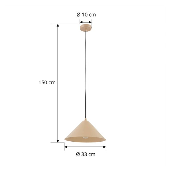 Lindby Pendelleuchte Clarine (Modern) in Creme aus Metall (1 flammig, E27) - Deckenlampe Esstischlampe Hängelampe Hängeleuchte Wohnzimmerleuchte