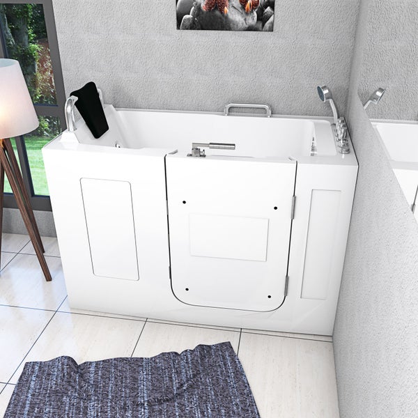 Sitzwanne Whirlpool Wanne mit Tür S07WP-TH-C-R 140x76cm